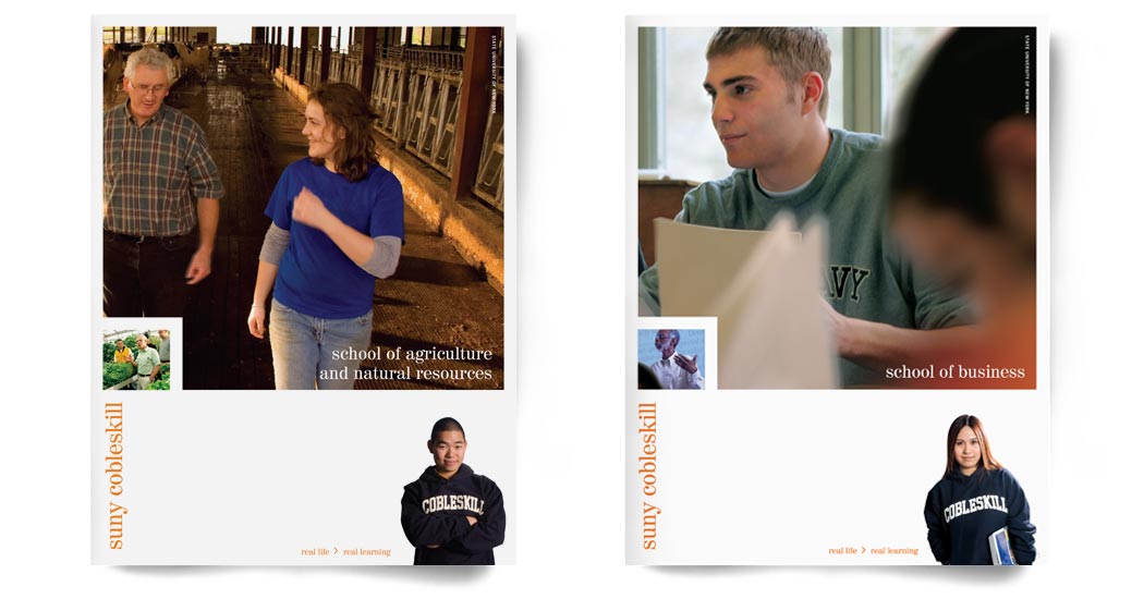 Cobleskill Agriculture and Business brochure covers