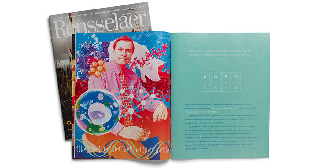 Rensselaer Alumni Magazine cover and spread
