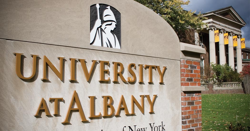 University at Albany entrance signage